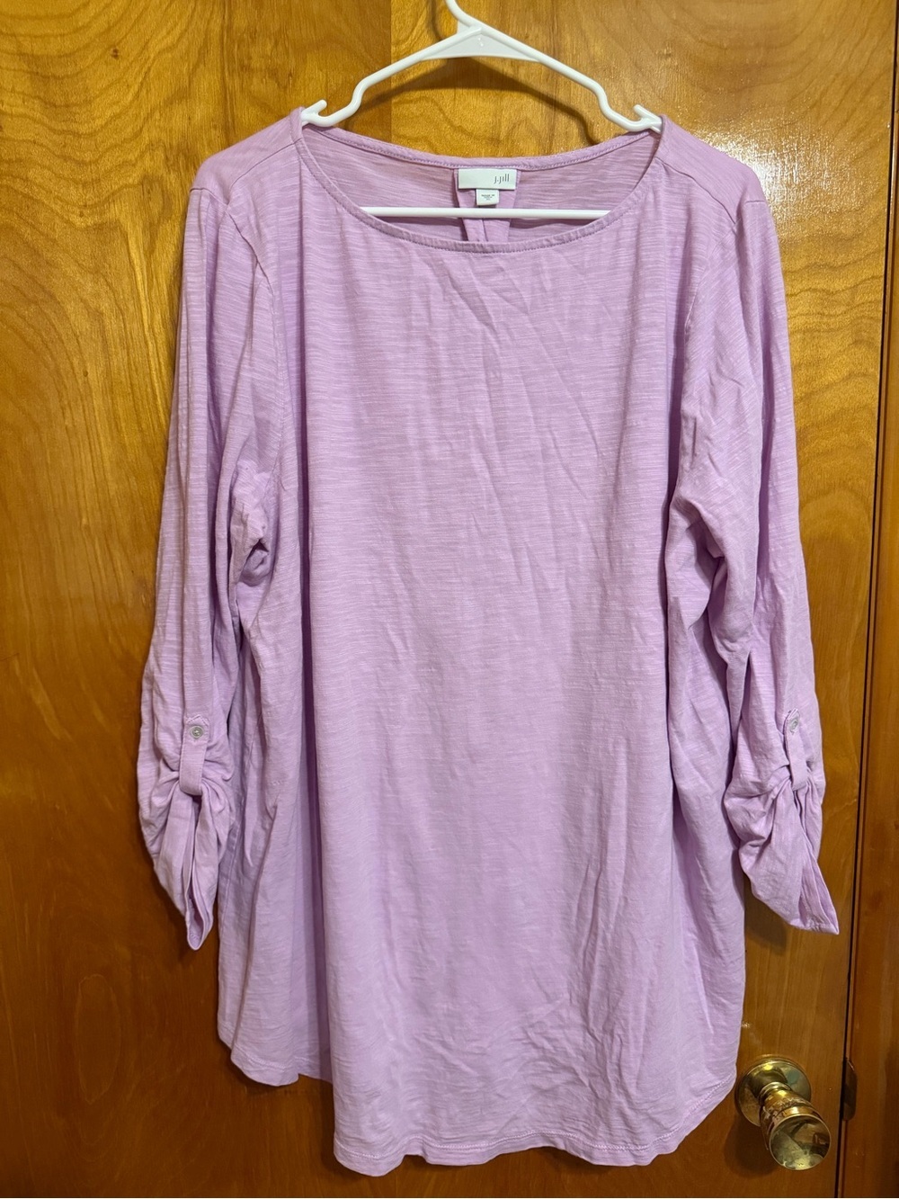 J. Jill Lavender Roll-Sleeve Tunic Top